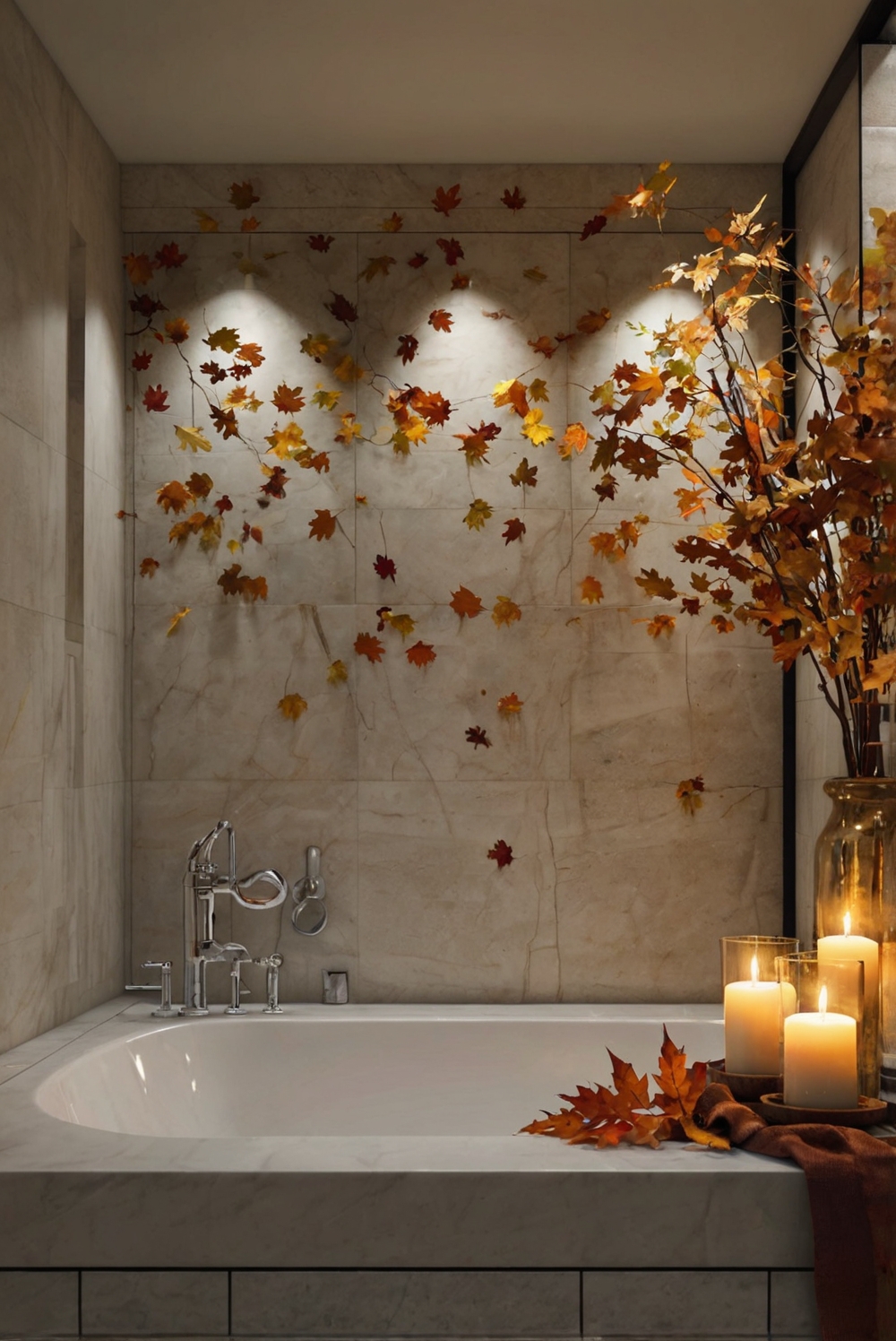 fall bathroom decor, fall bathroom accessories, fall-themed bathroom, autumn bathroom decor, rustic bathroom decor