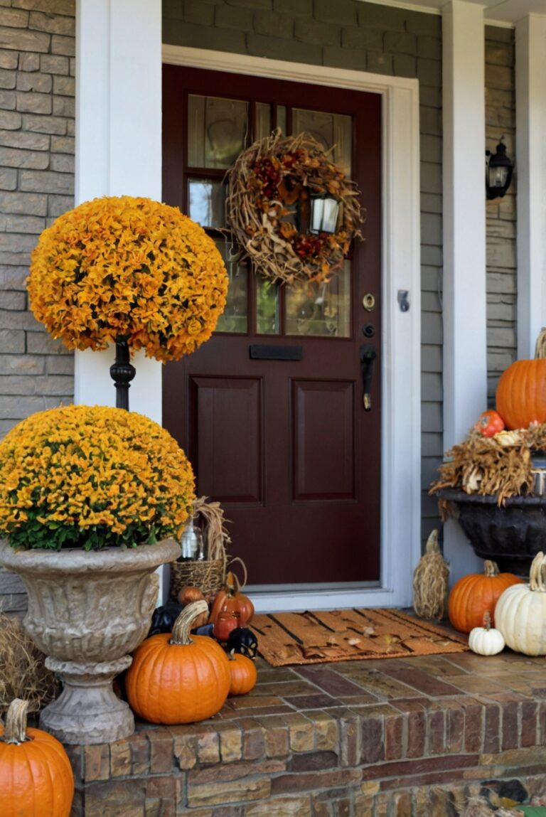 Fall porch decor, Outdoor fall decorations, Autumn porch decorating, Front porch fall decor, Fall front porch ideas