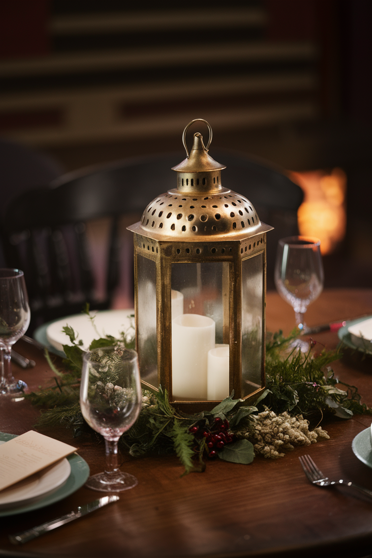 Candle lantern decor, Cozy holiday lights, Festive lanterns, Holiday home decorations, Candle lighting ideas