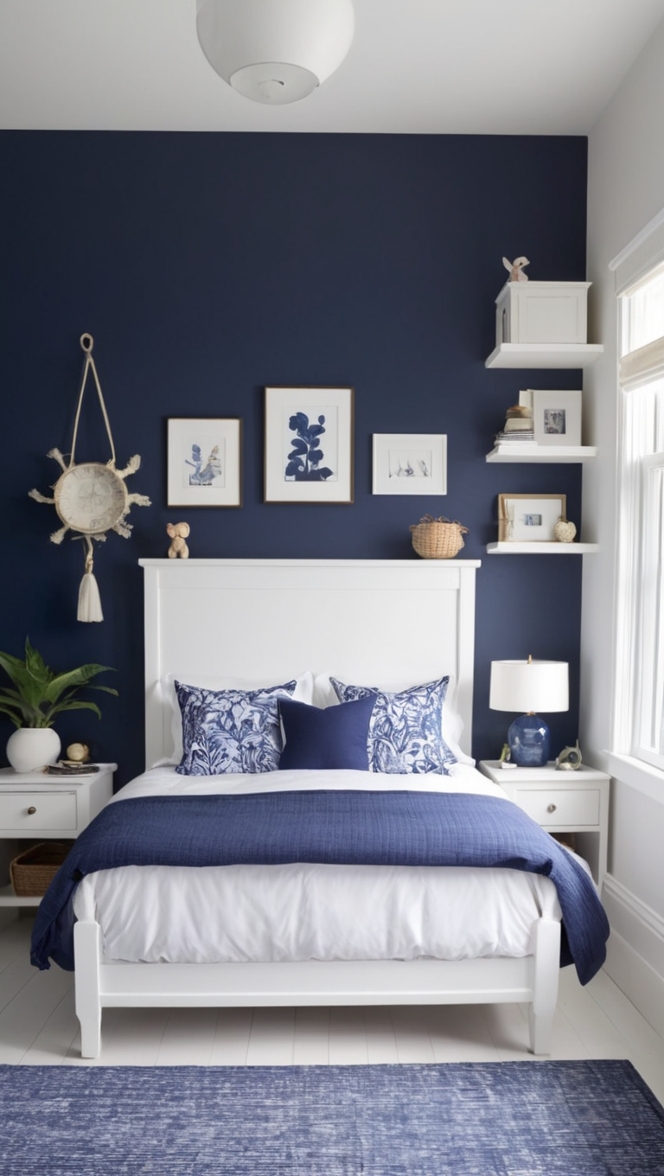 navy blue bedding, navy blue bedroom decor, navy blue comforter set, navy blue duvet cover, navy blue throw pillows