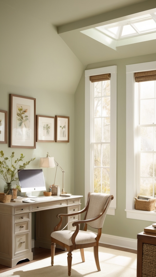 cozy home office decor, elegant office design, stylish work space, modern office furniture, chic workspace