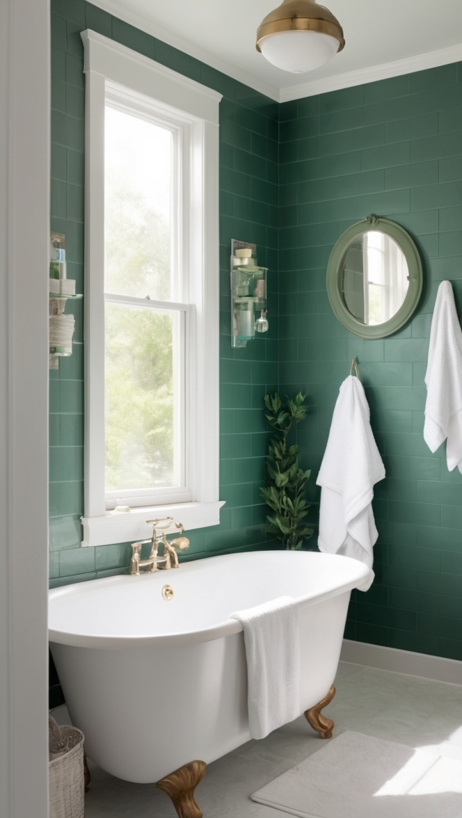 dark green bathroom, green marble tiles, emerald green tile, forest green ceramic tile, olive green shower tiles