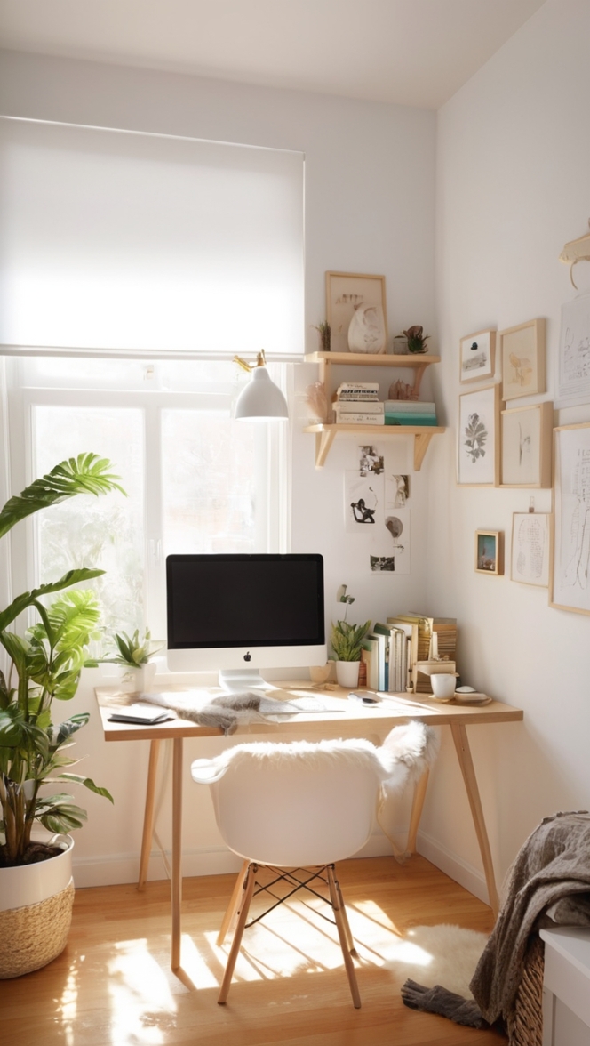 home office desk, small home office setup, compact home office furniture, space-saving home office ideas, minimalist home office design