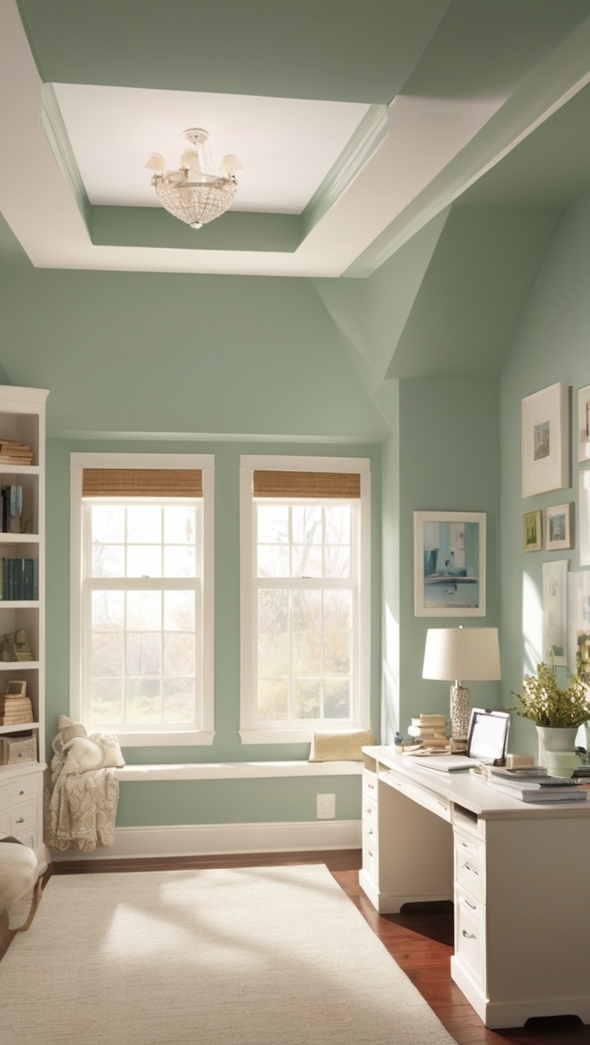 home office decor ideas, best home office colors, modern home office paint colors, stylish home office design, chic home office color schemes