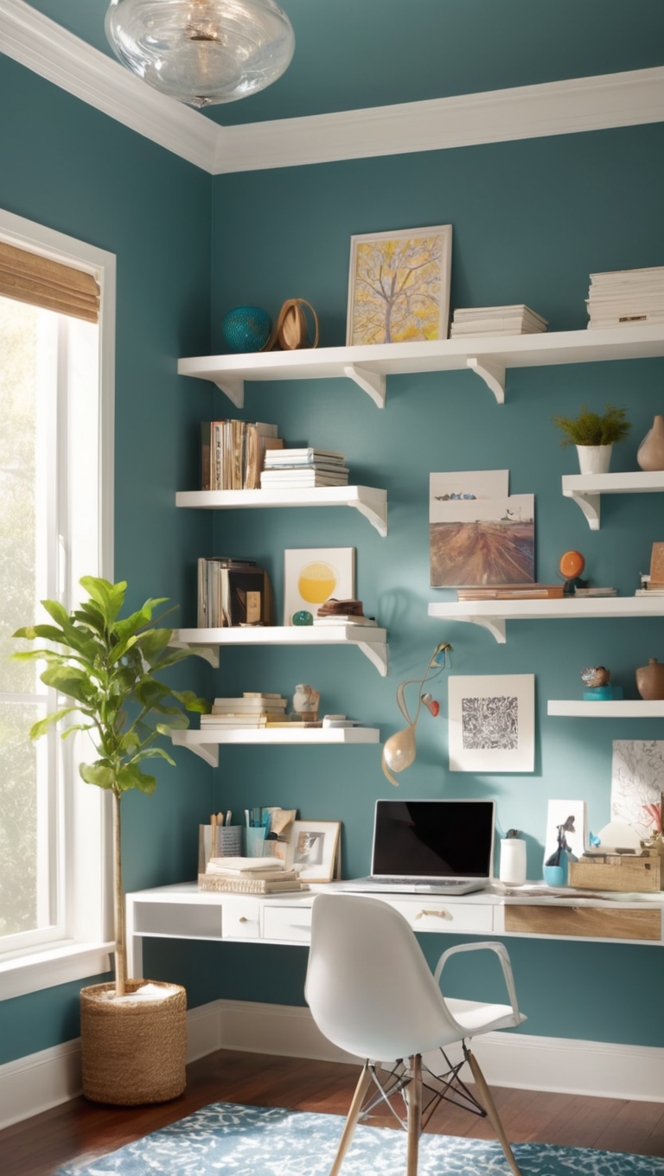 home office decor ideas, best home office colors, modern home office paint colors, stylish home office design, chic home office color schemes