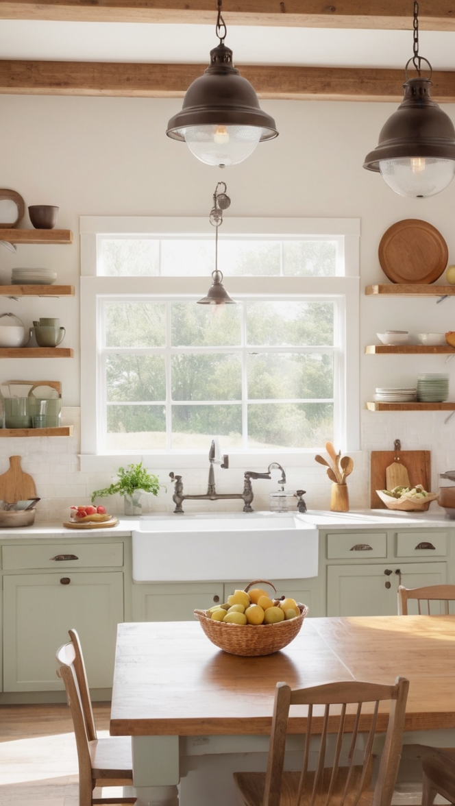 rustic kitchen decor, farmhouse style kitchen, country kitchen design, vintage kitchen accessories, modern farmhouse kitchen