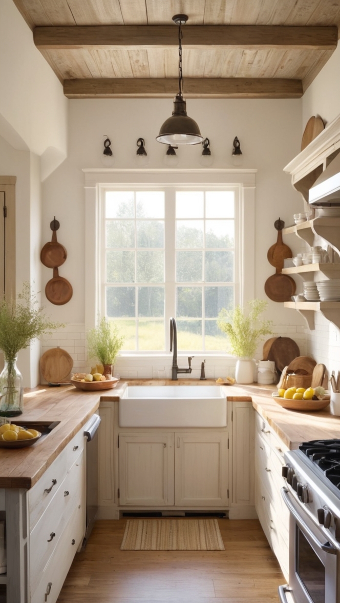 rustic kitchen decor, farmhouse style kitchen, country kitchen design, vintage kitchen accessories, modern farmhouse kitchen