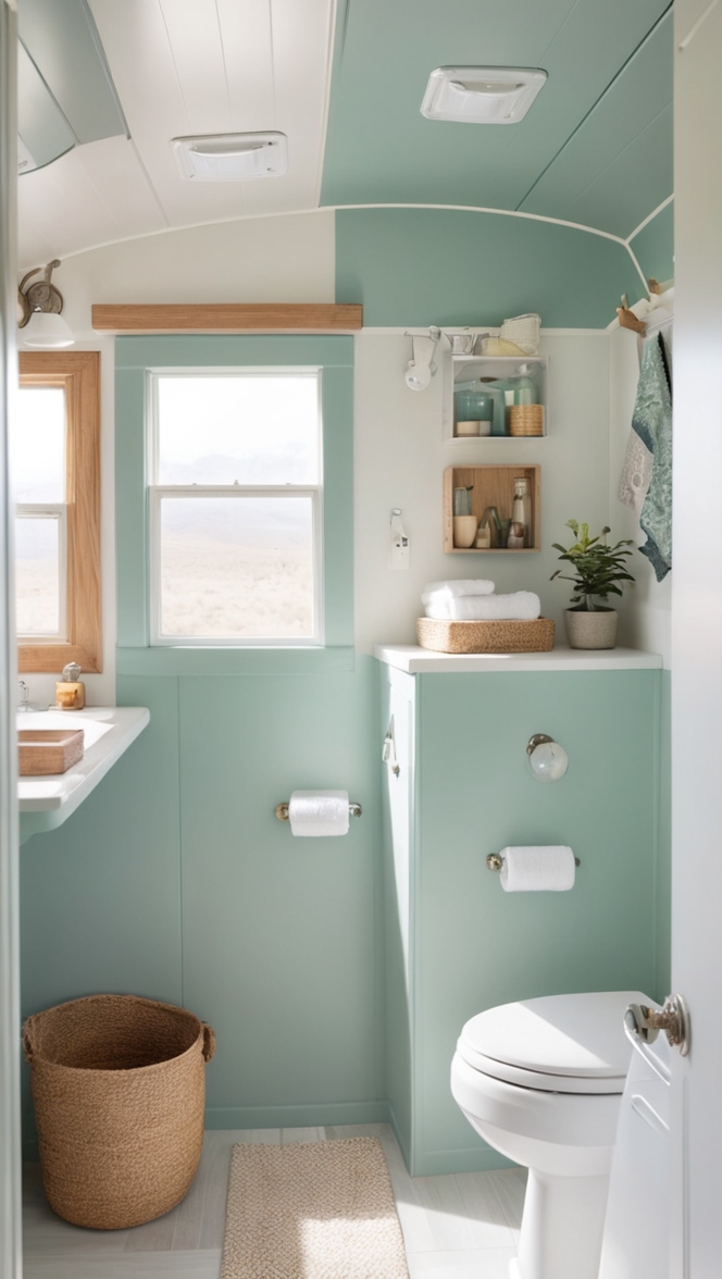 small camper remodel, small trailer renovation, camper bathroom renovation, compact RV makeover, tiny camper redesign