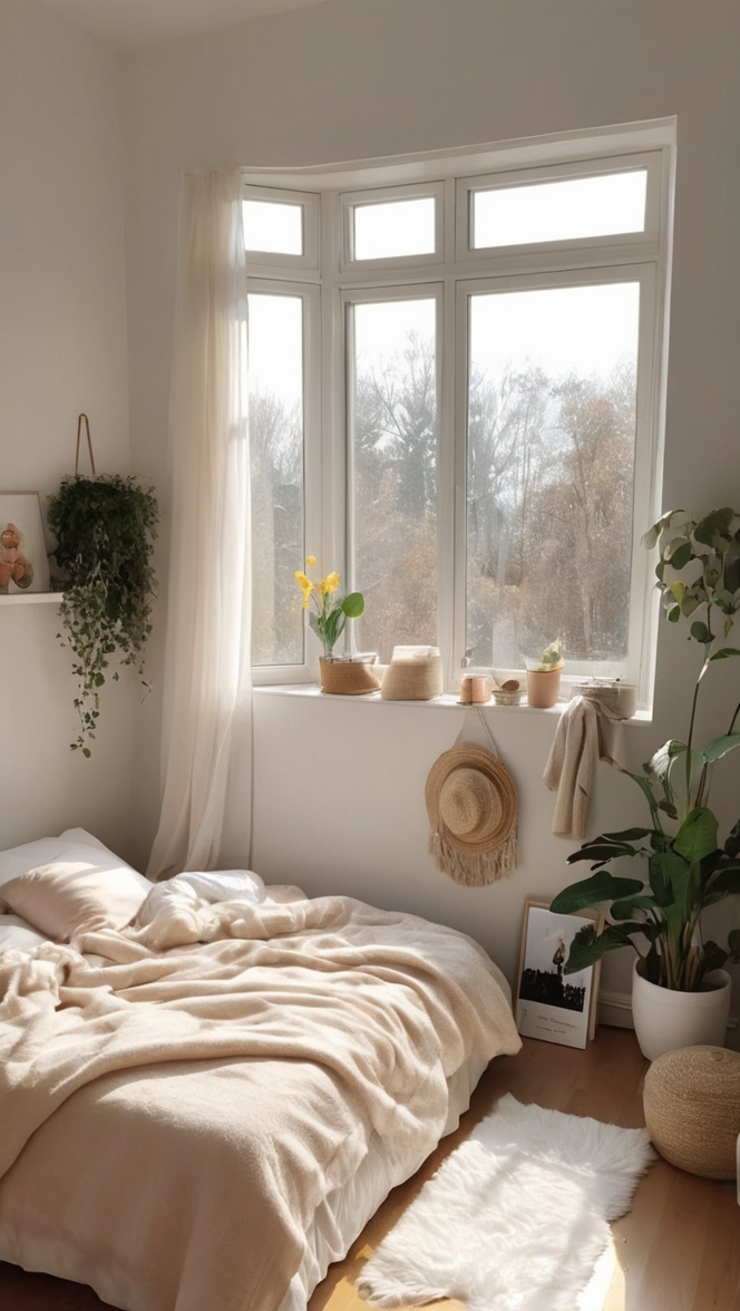 bedroom decor, cozy bedroom, aesthetic room, interior design, home decoration