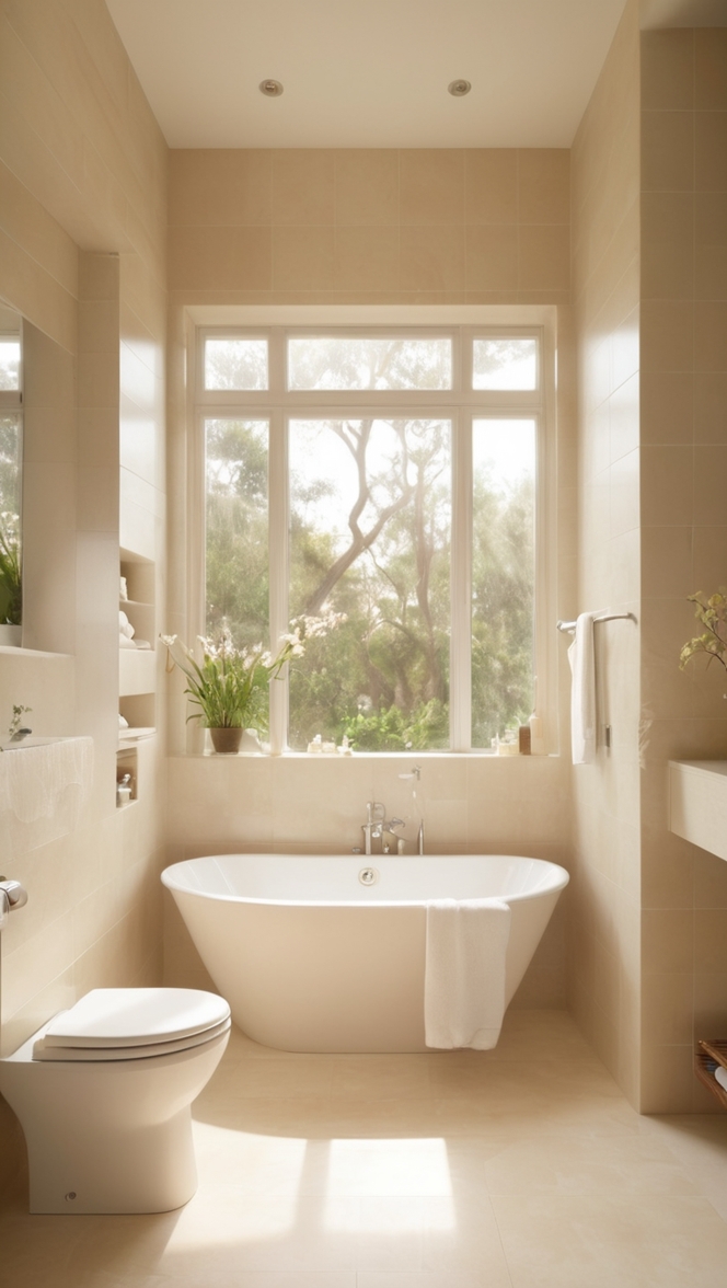 beige tile bathroom, porcelain beige tiles, luxury beige tiles, natural stone beige tiles, modern beige tiled bathroom