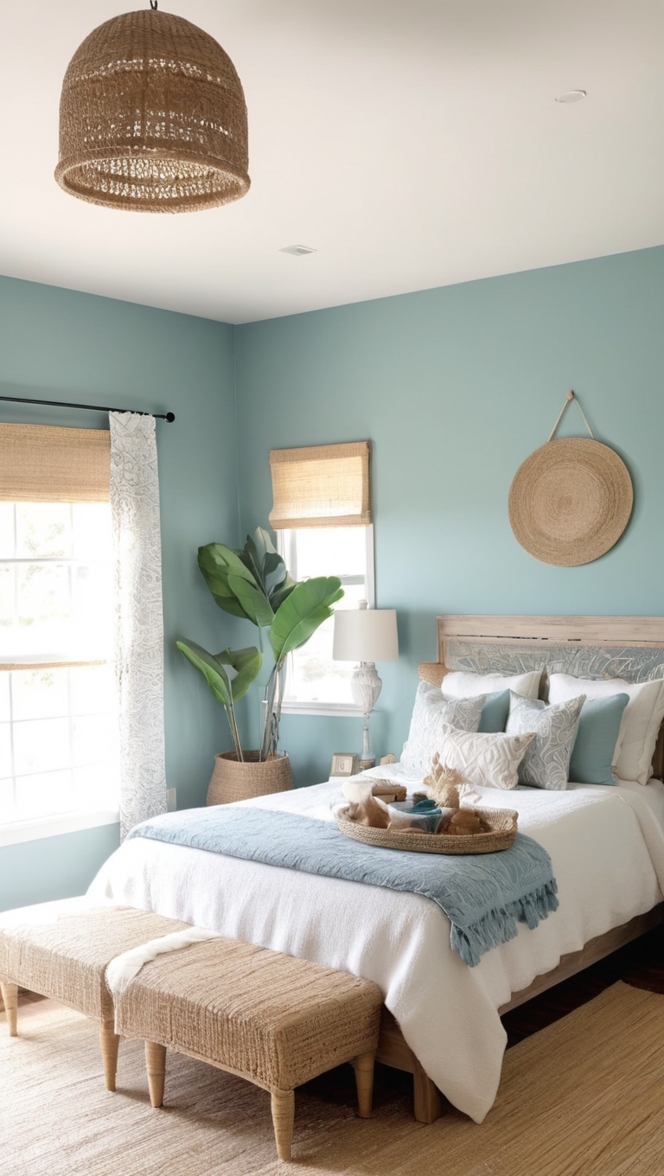 boho chic decor, coastal living room, modern boho bedroom, beach house style, bohemian home decor