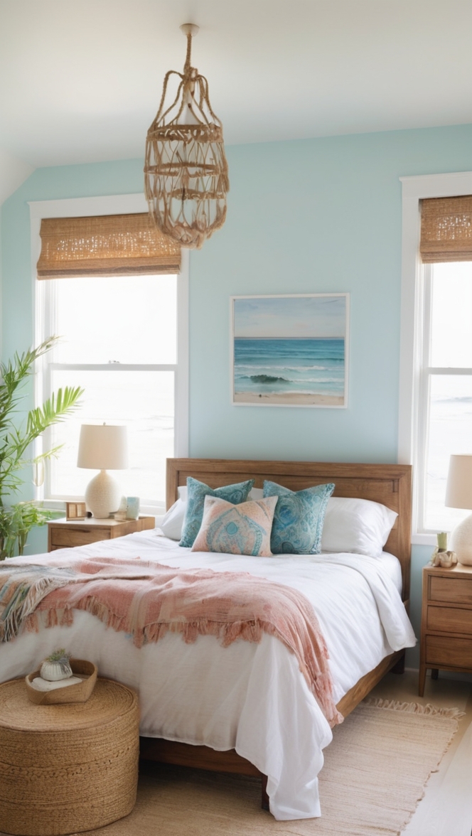 boho chic decor, coastal living room, modern boho bedroom, beach house style, bohemian home decor