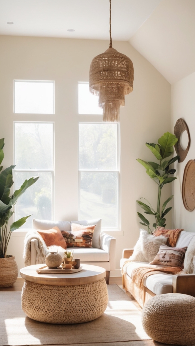 boho decor,  minimalist living room,  modern boho,  boho chic,  zen decor
