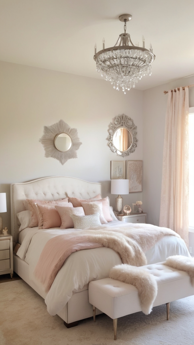 cozy bedroom decor, luxurious bedroom design, elegant bedroom makeover, chic bedroom furniture, stylish bedroom accessories
