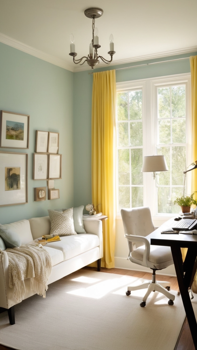 cozy home office decor, home office design, guest room ideas, office guest room, home office setup