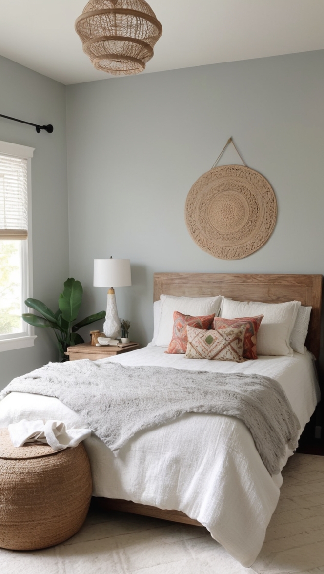 bohemian bedroom decor, 
boho style bedroom, 
grey bedding sets, 
bohemian home decor, 
boho chic bedroom