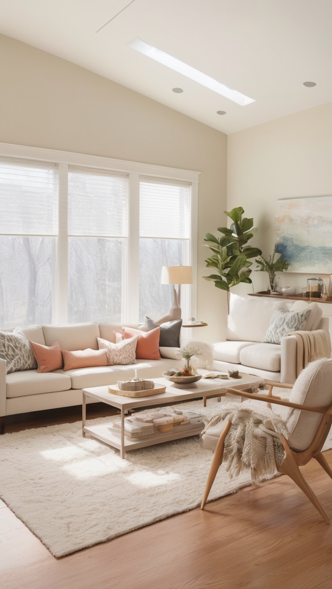 living room decor, minimalist furniture, contemporary home decor, Scandinavian design, modern interior design