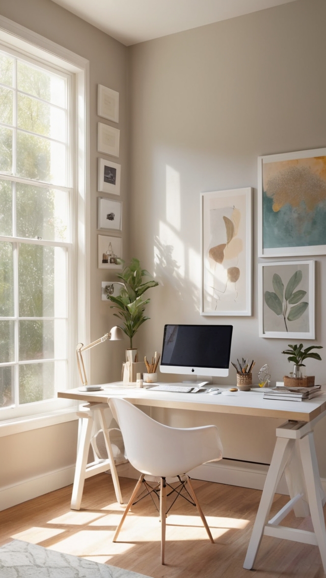 cozy home office, contemporary office design, minimalist workspace ideas, stylish home office furniture, modern office decor