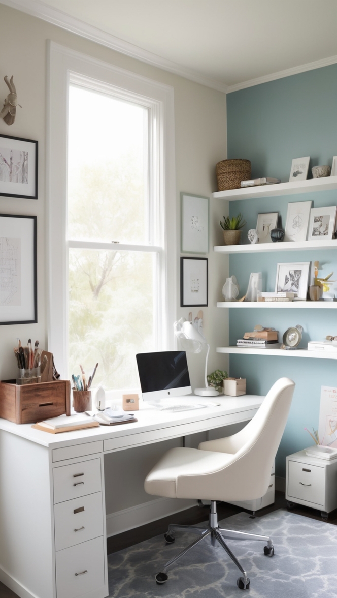 tech desk setup, home office furniture, computer desk setup, ergonomic chair, dual monitor setup