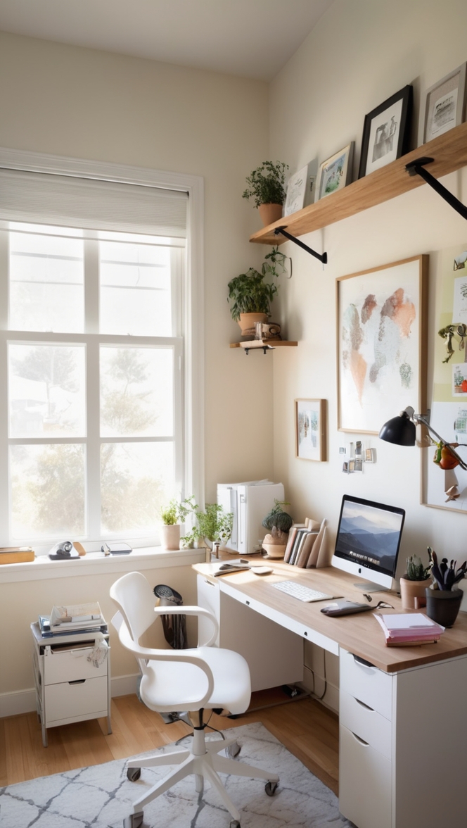 tech desk setup, home office furniture, computer desk setup, ergonomic chair, dual monitor setup
