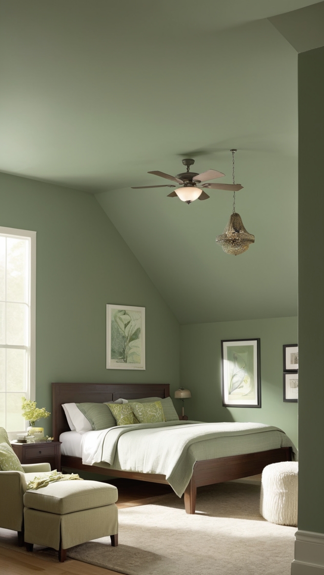 dark sage green paint, sage green bedroom ideas, sage green bedroom walls, dark sage green decor, sage green bedroom accessories