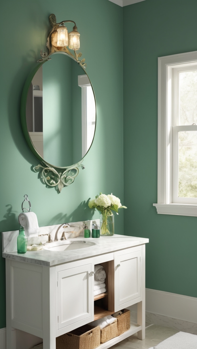 emerald green tiles, emerald green wallpaper, emerald green accessories, emerald green paint, emerald green decor