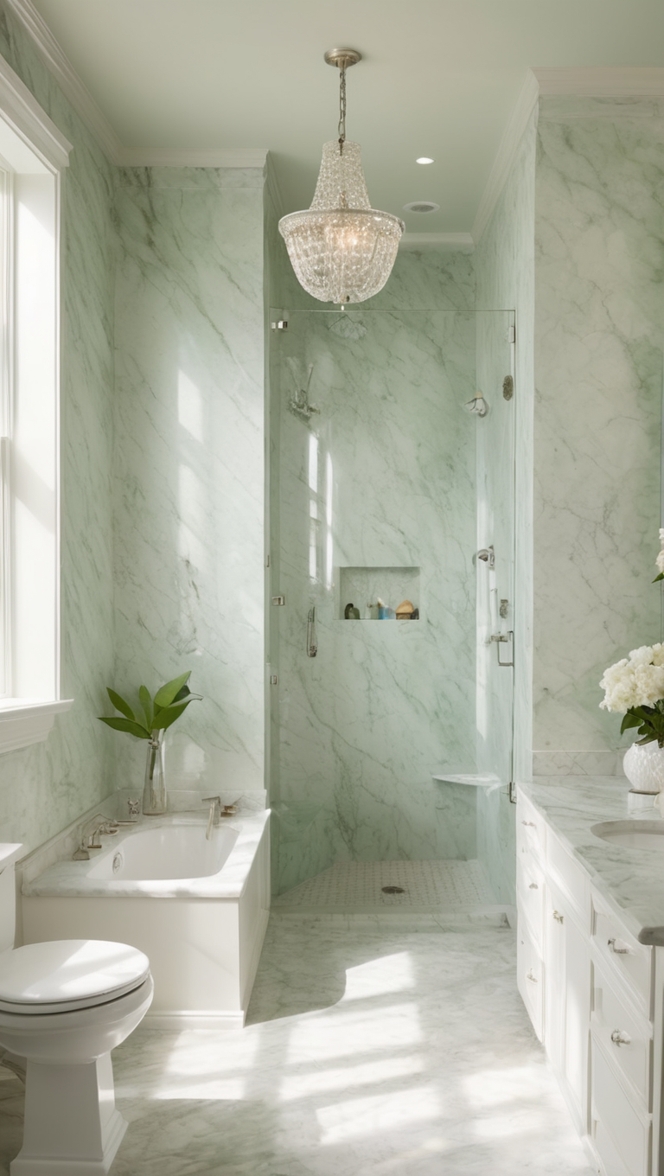 green marble tiles, green marble countertop, green marble vanity, green marble floor, green marble shower