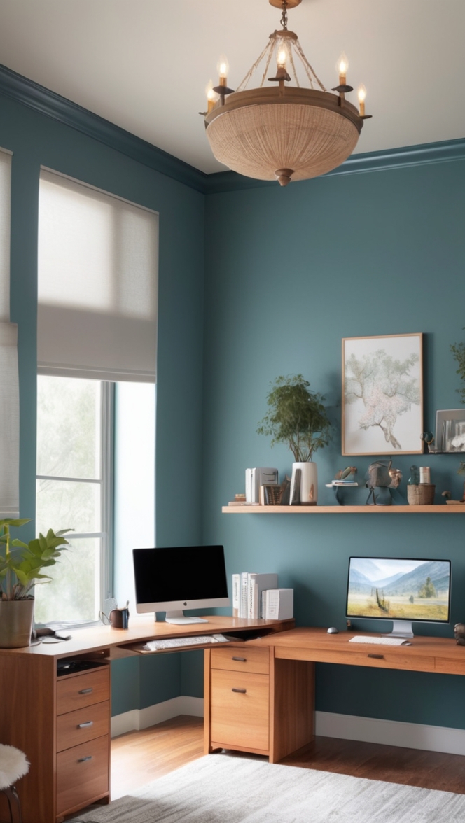 home office desk, ergonomic chair, dual monitor setup, gaming keyboard, comfortable mouse