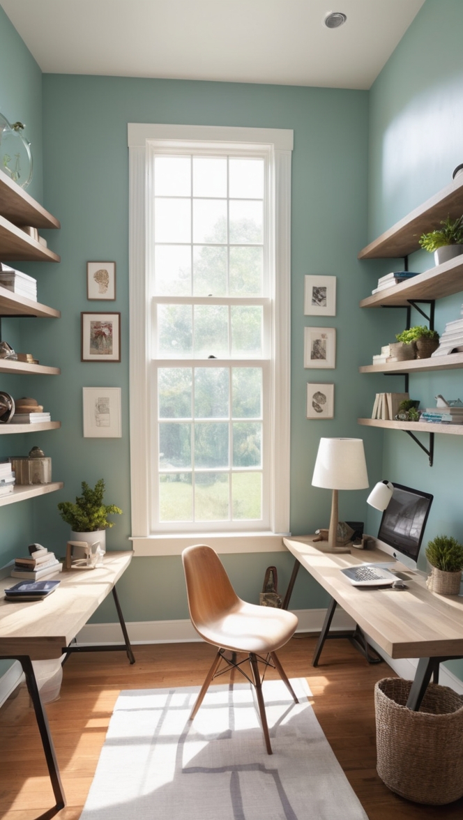 home office furniture, ergonomic office chair, standing desk, dual monitor setup, productivity tools