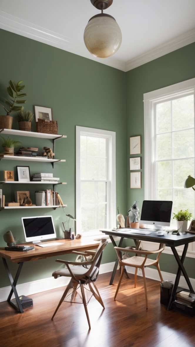 home office furniture, ergonomic office chair, standing desk, dual monitor setup, productivity tools