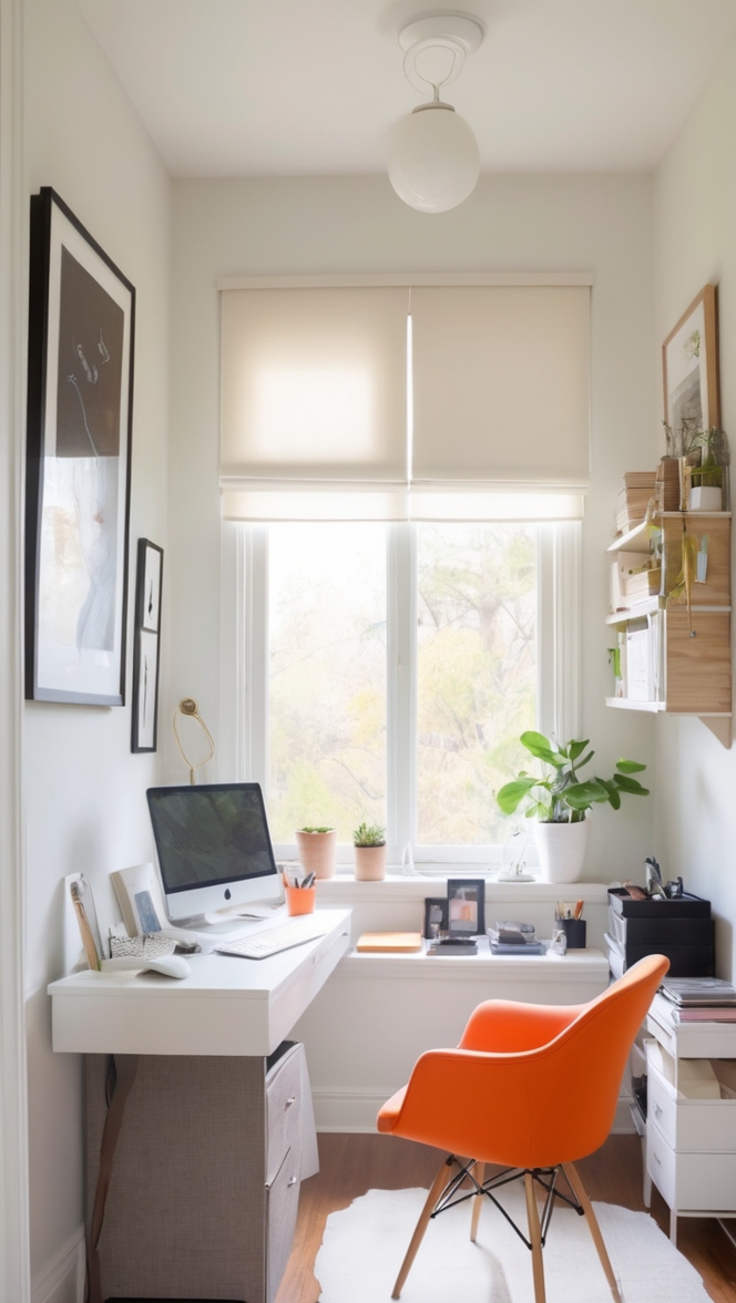 home office ideas, small home office design, space-saving office furniture, modern office setup, compact work desk