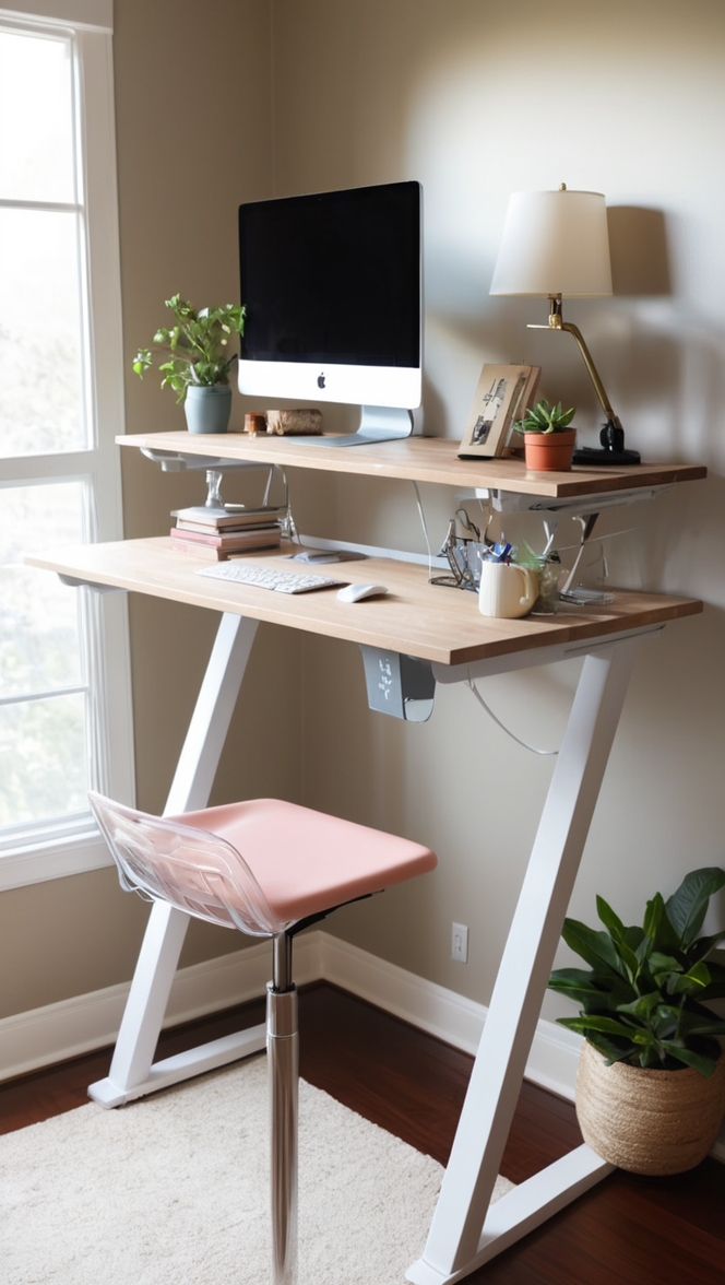 standing desk, ergonomic chair, adjustable desk, workspace organization, productivity tools