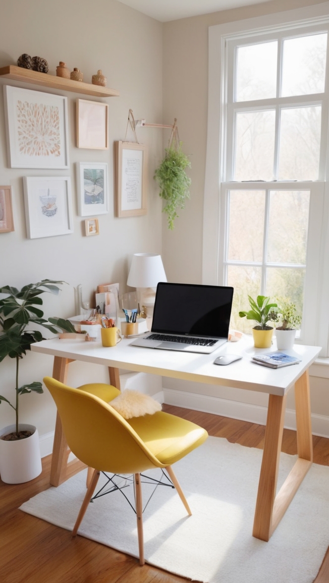 home office furniture, office desk organization, workspace design ideas, work-from-home setup, office decor ideas
