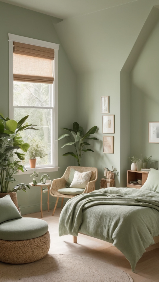 sage green bedroom decor, sage green bedroom inspiration, sage green bedroom ideas, sage green bedroom wall paint, sage green bedroom curtains