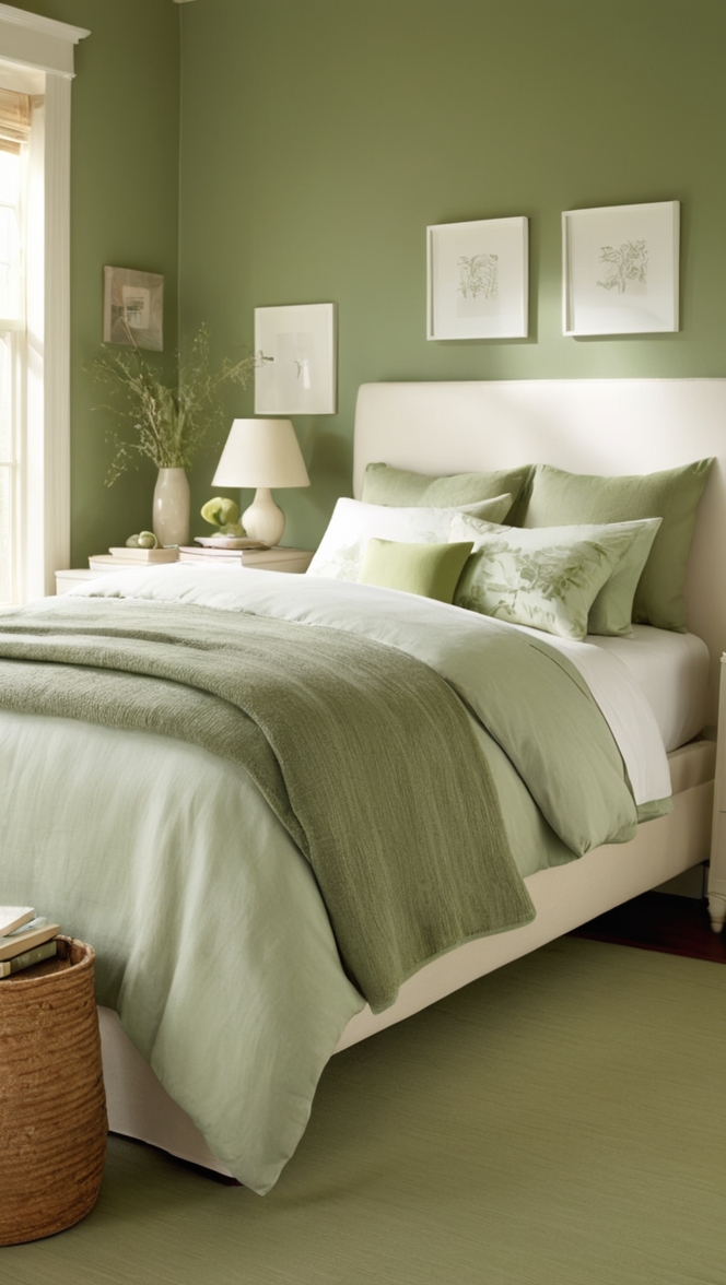 sage green paint, sage green decor, sage green bedding, sage green walls, sage green furniture