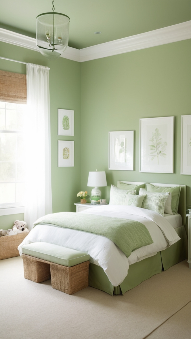 sage green girl bedroom decor, sage green girls room ideas, sage green bedroom design, sage green wall decor, sage green girl nursery