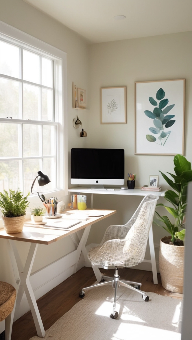 home office workstation, ergonomic office setup, minimalist home office design, desk organization ideas, productive workspace